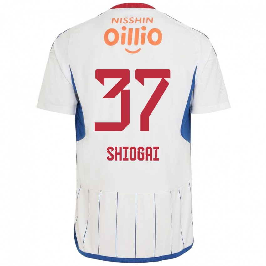 Criança Camisola Kento Shiogai #37 Branco Azul Vermelho Alternativa 2024/25 Camisa