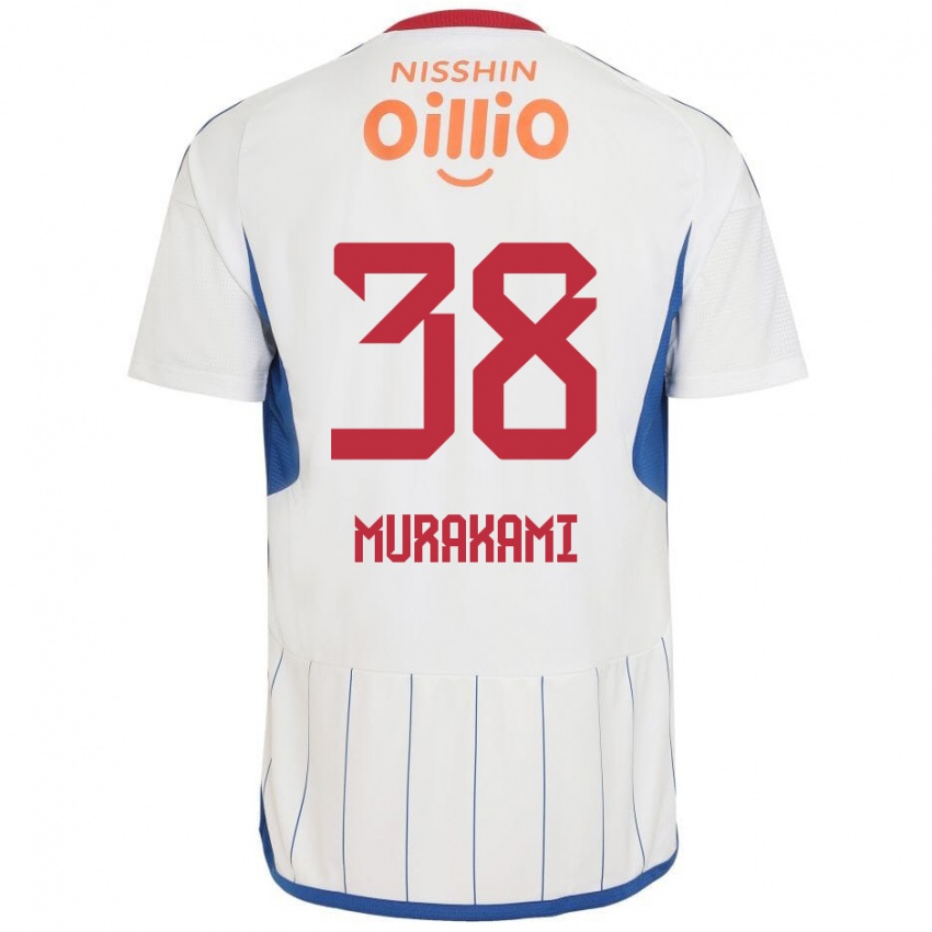 Criança Camisola Yuhi Murakami #38 Branco Azul Vermelho Alternativa 2024/25 Camisa