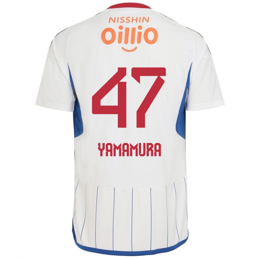 Criança Camisola Kazuya Yamamura #47 Branco Azul Vermelho Alternativa 2024/25 Camisa