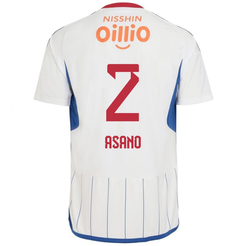 Criança Camisola Katsuki Asano #2 Branco Azul Vermelho Alternativa 2024/25 Camisa