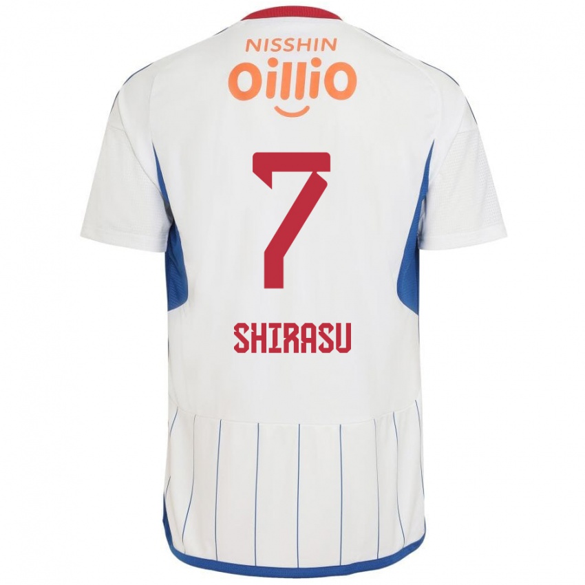 Criança Camisola Kento Shirasu #7 Branco Azul Vermelho Alternativa 2024/25 Camisa