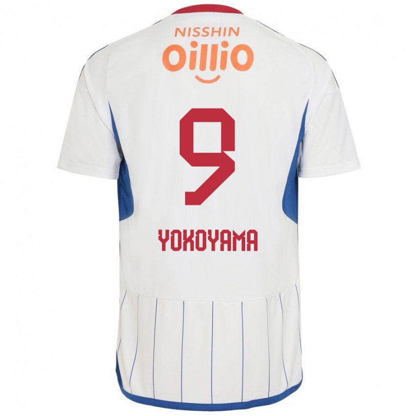 Criança Camisola Shunsuke Yokoyama #9 Branco Azul Vermelho Alternativa 2024/25 Camisa