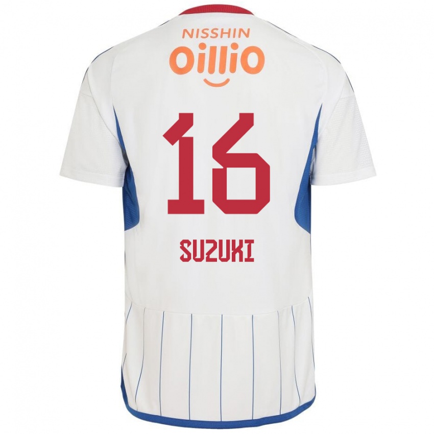 Criança Camisola Kai Suzuki #16 Branco Azul Vermelho Alternativa 2024/25 Camisa