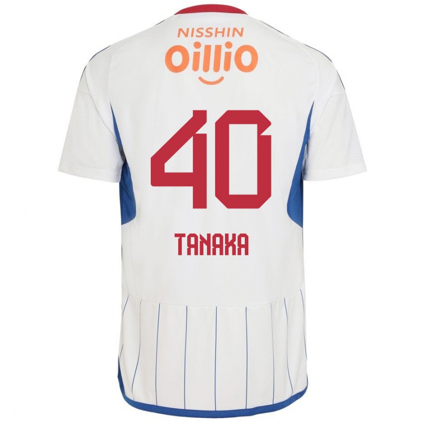 Criança Camisola Hiei Tanaka #40 Branco Azul Vermelho Alternativa 2024/25 Camisa