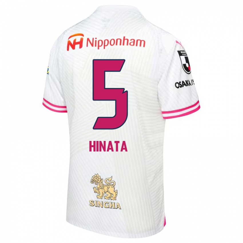 Criança Camisola Hinata Kida #5 Branco Rosa Alternativa 2024/25 Camisa