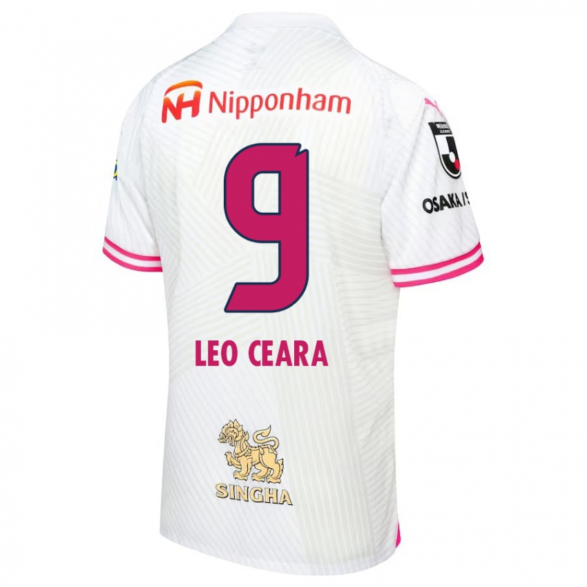 Criança Camisola Léo Ceará #9 Branco Rosa Alternativa 2024/25 Camisa