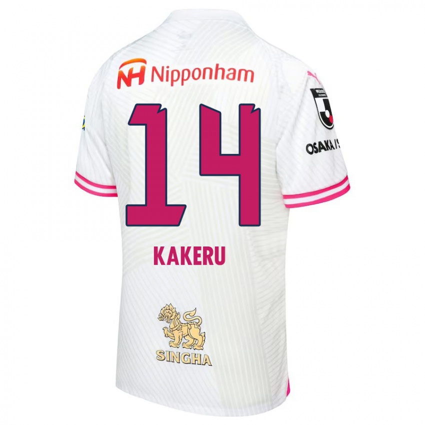 Criança Camisola Kakeru Funaki #14 Branco Rosa Alternativa 2024/25 Camisa