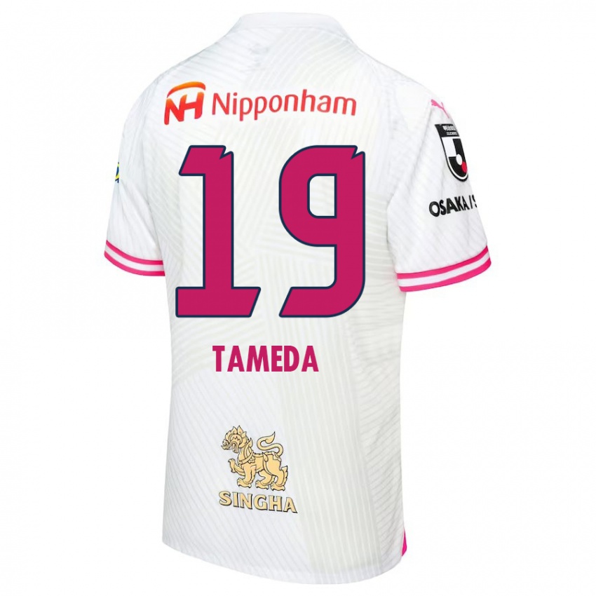 Criança Camisola Hirotaka Tameda #19 Branco Rosa Alternativa 2024/25 Camisa