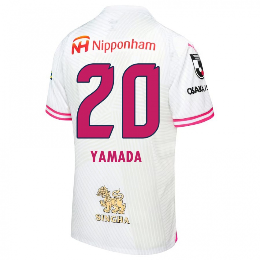 Criança Camisola Kotaro Yamada #20 Branco Rosa Alternativa 2024/25 Camisa