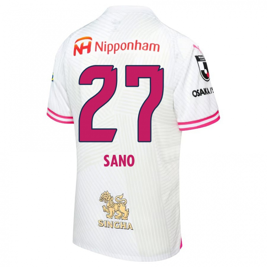 Criança Camisola Taiki Sano #27 Branco Rosa Alternativa 2024/25 Camisa