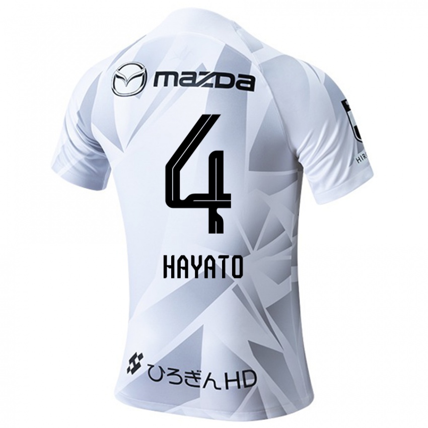 Criança Camisola Hayato Araki #4 Branco Cinza Preto Alternativa 2024/25 Camisa