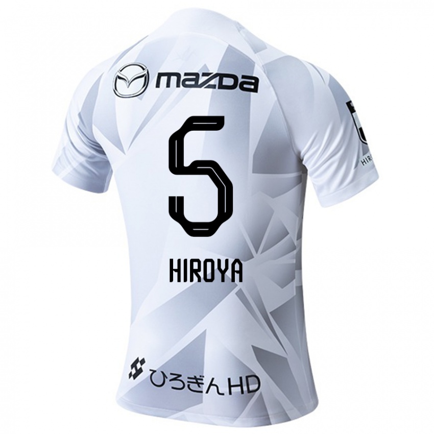 Criança Camisola Hiroya Matsumoto #5 Branco Cinza Preto Alternativa 2024/25 Camisa