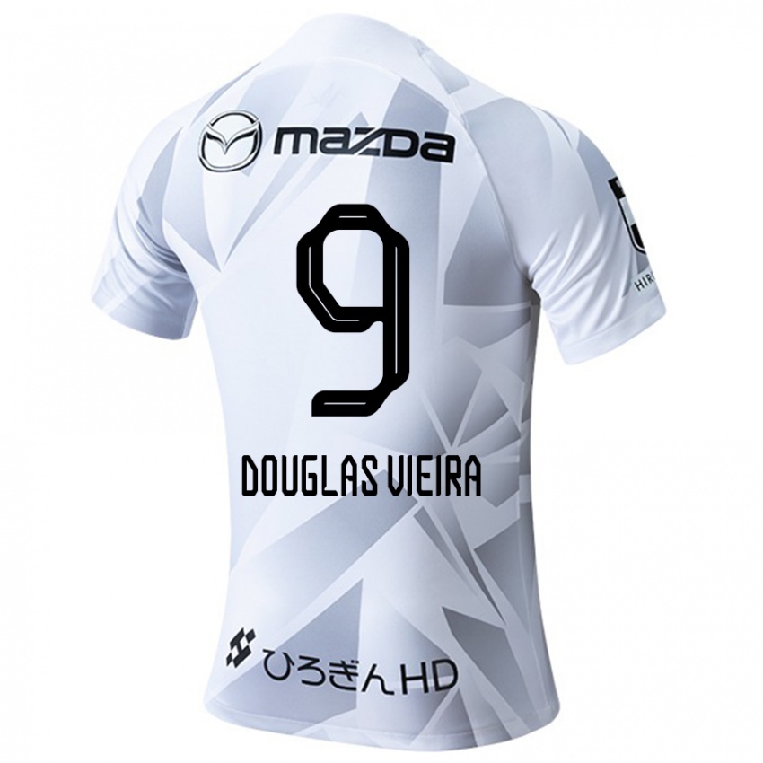 Criança Camisola Douglas Vieira #9 Branco Cinza Preto Alternativa 2024/25 Camisa