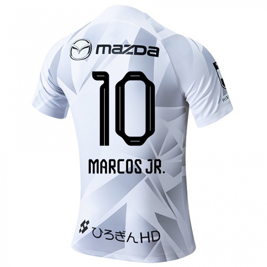 Criança Camisola Marcos Júnior #10 Branco Cinza Preto Alternativa 2024/25 Camisa