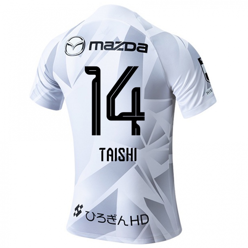 Criança Camisola Taishi Matsumoto #14 Branco Cinza Preto Alternativa 2024/25 Camisa