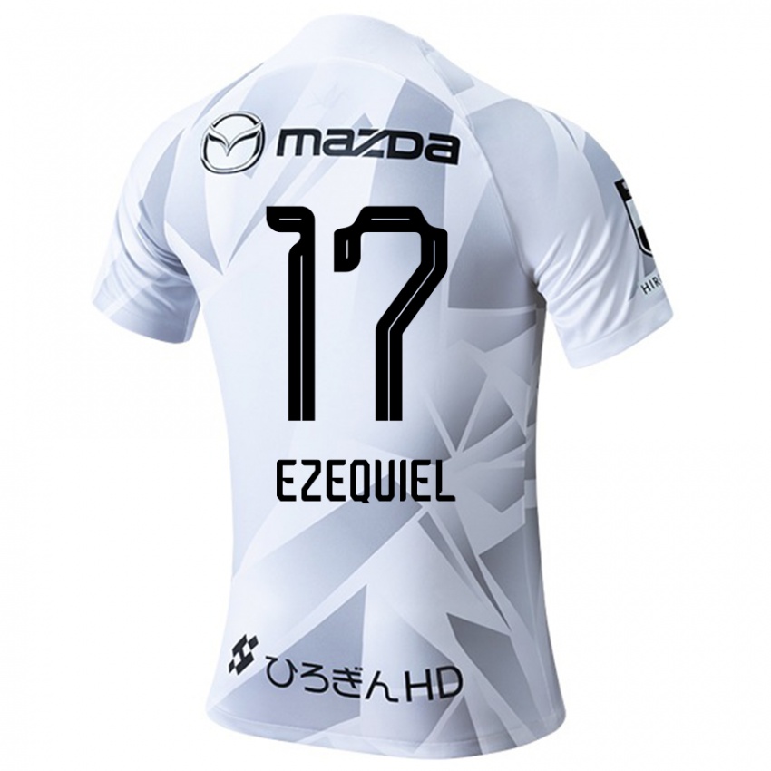 Criança Camisola Ezequiel #17 Branco Cinza Preto Alternativa 2024/25 Camisa