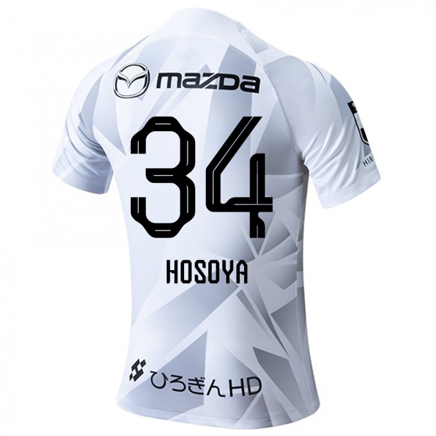 Criança Camisola Kohei Hosoya #34 Branco Cinza Preto Alternativa 2024/25 Camisa