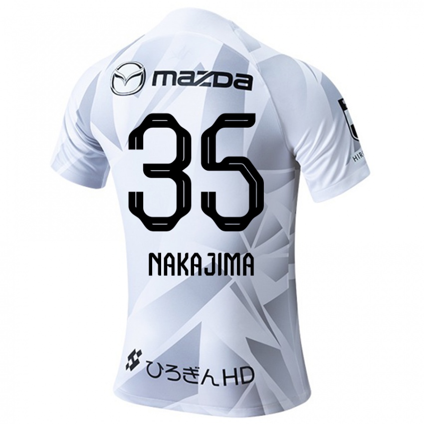 Criança Camisola Yotaro Nakajima #35 Branco Cinza Preto Alternativa 2024/25 Camisa