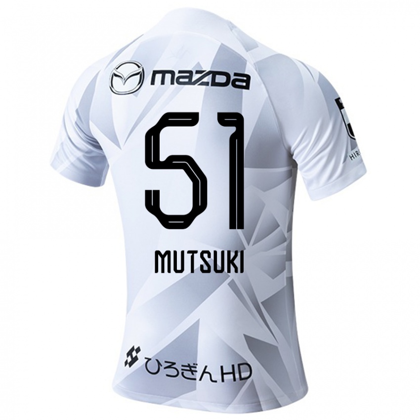 Criança Camisola Mutsuki Kato #51 Branco Cinza Preto Alternativa 2024/25 Camisa