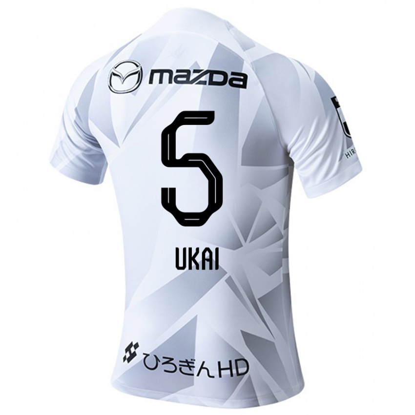 Criança Camisola Hiroto Ukai #5 Branco Cinza Preto Alternativa 2024/25 Camisa