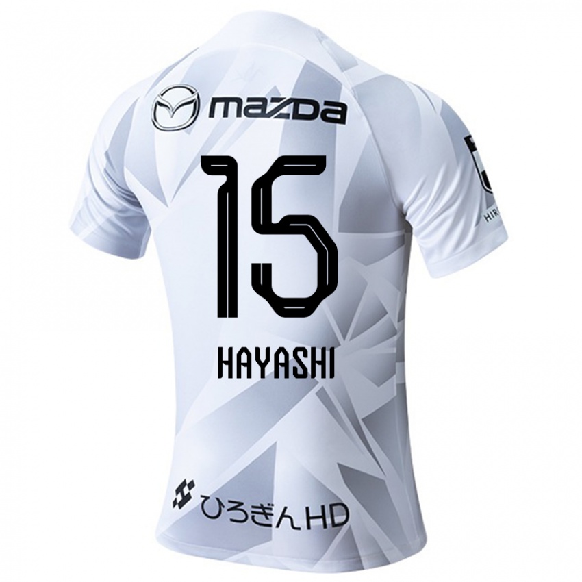 Criança Camisola Shunta Hayashi #15 Branco Cinza Preto Alternativa 2024/25 Camisa