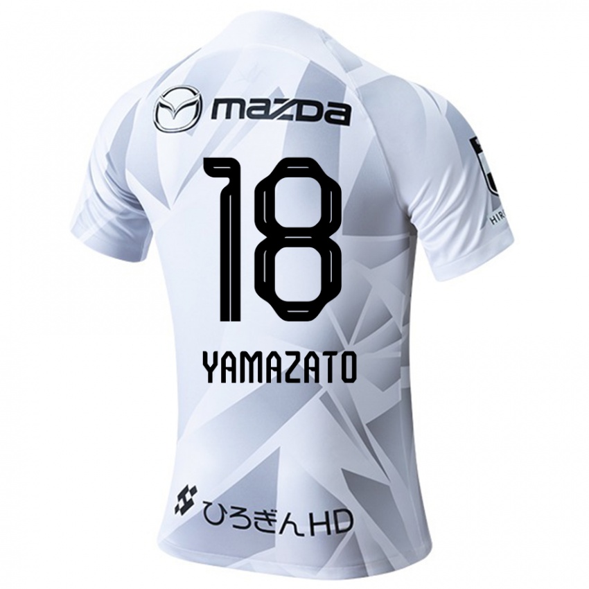 Criança Camisola Kenshin Yamazato #18 Branco Cinza Preto Alternativa 2024/25 Camisa