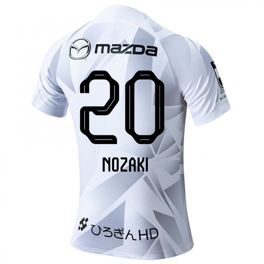 Criança Camisola Kota Nozaki #20 Branco Cinza Preto Alternativa 2024/25 Camisa