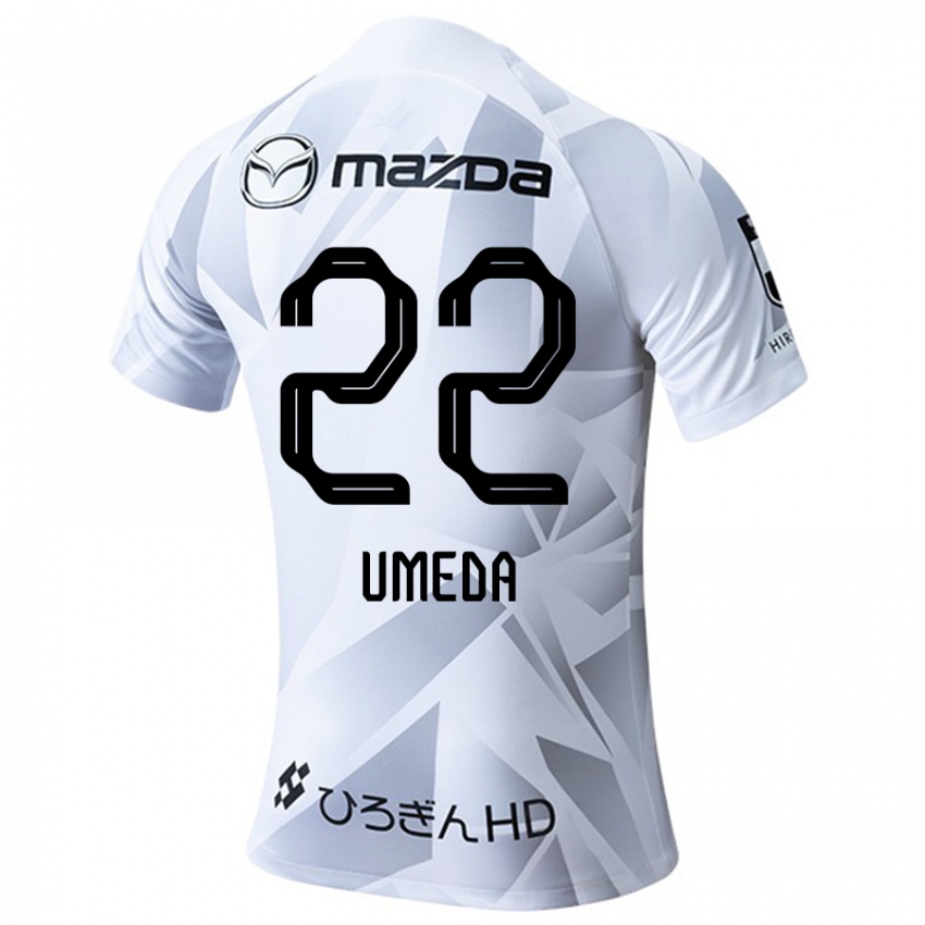 Criança Camisola Taiga Umeda #22 Branco Cinza Preto Alternativa 2024/25 Camisa