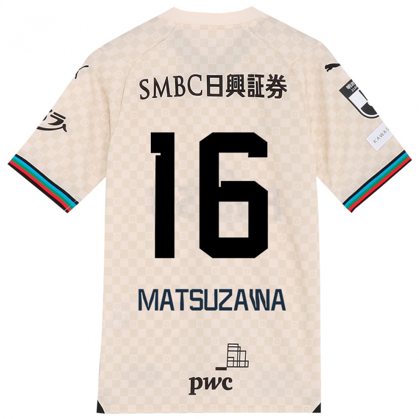 Criança Camisola Naoto Matsuzawa #16 Branco Cinza Alternativa 2024/25 Camisa