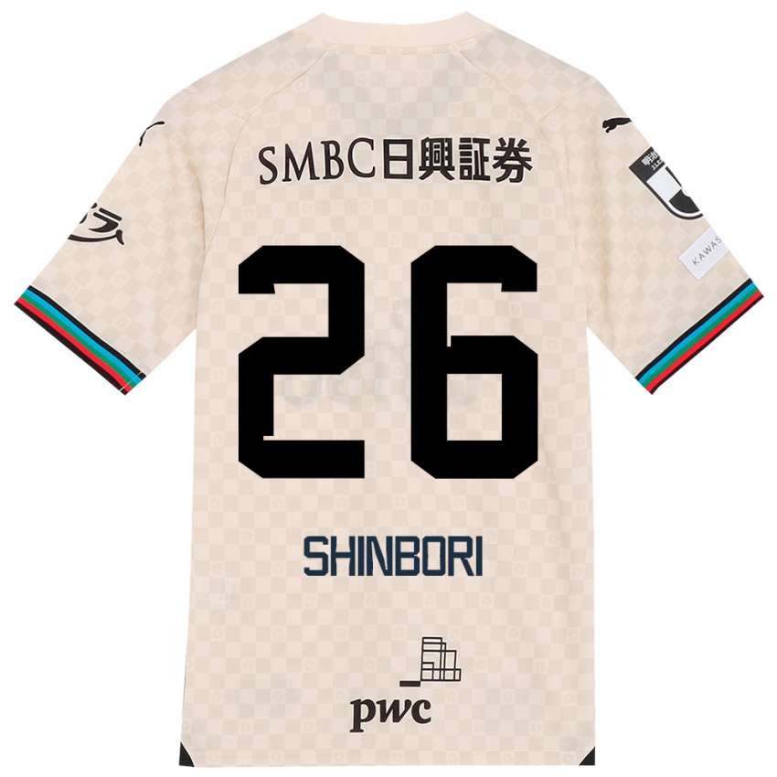 Criança Camisola Kakeru Shinbori #26 Branco Cinza Alternativa 2024/25 Camisa