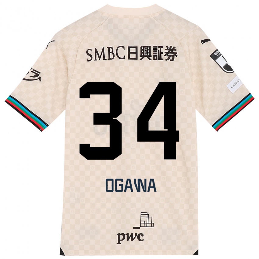 Criança Camisola Hiroto Ogawa #34 Branco Cinza Alternativa 2024/25 Camisa