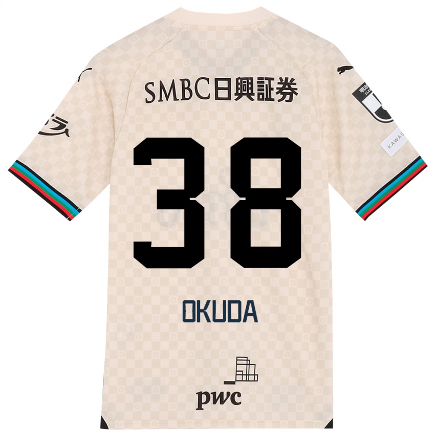 Criança Camisola Yuma Okuda #38 Branco Cinza Alternativa 2024/25 Camisa