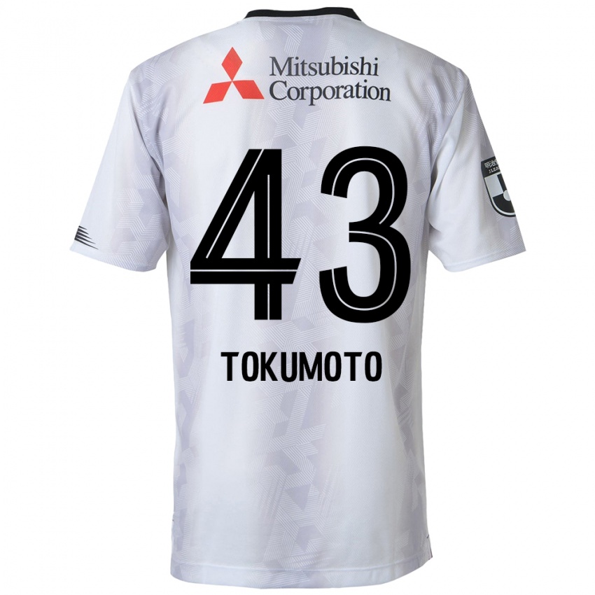 Criança Camisola Shuhei Tokumoto #43 Branco Preto Alternativa 2024/25 Camisa