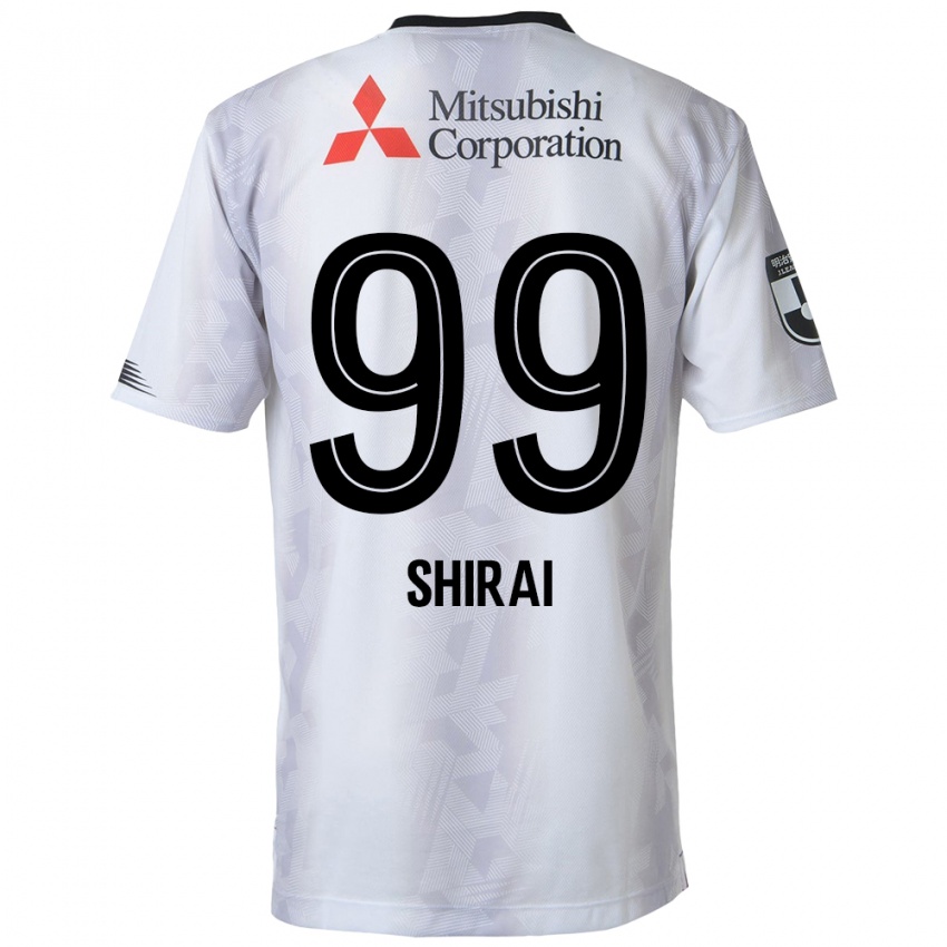 Criança Camisola Kosuke Shirai #99 Branco Preto Alternativa 2024/25 Camisa