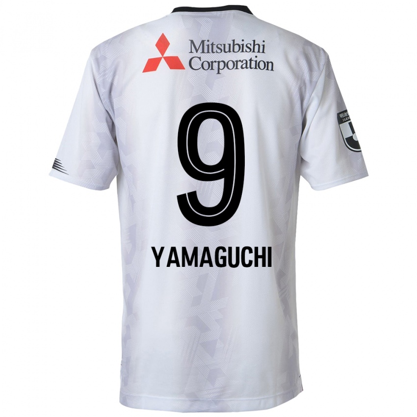 Criança Camisola Taiyo Yamaguchi #9 Branco Preto Alternativa 2024/25 Camisa