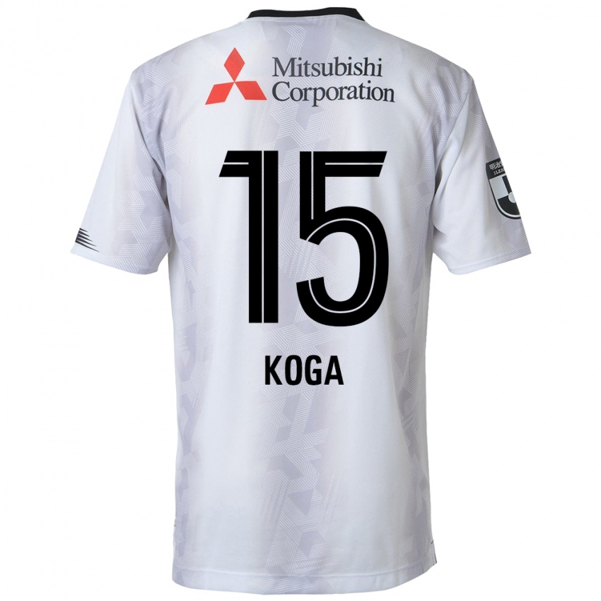 Criança Camisola Shun Koga #15 Branco Preto Alternativa 2024/25 Camisa