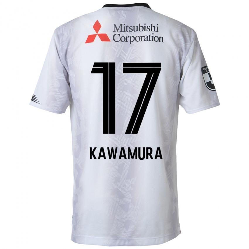 Criança Camisola Riku Kawamura #17 Branco Preto Alternativa 2024/25 Camisa