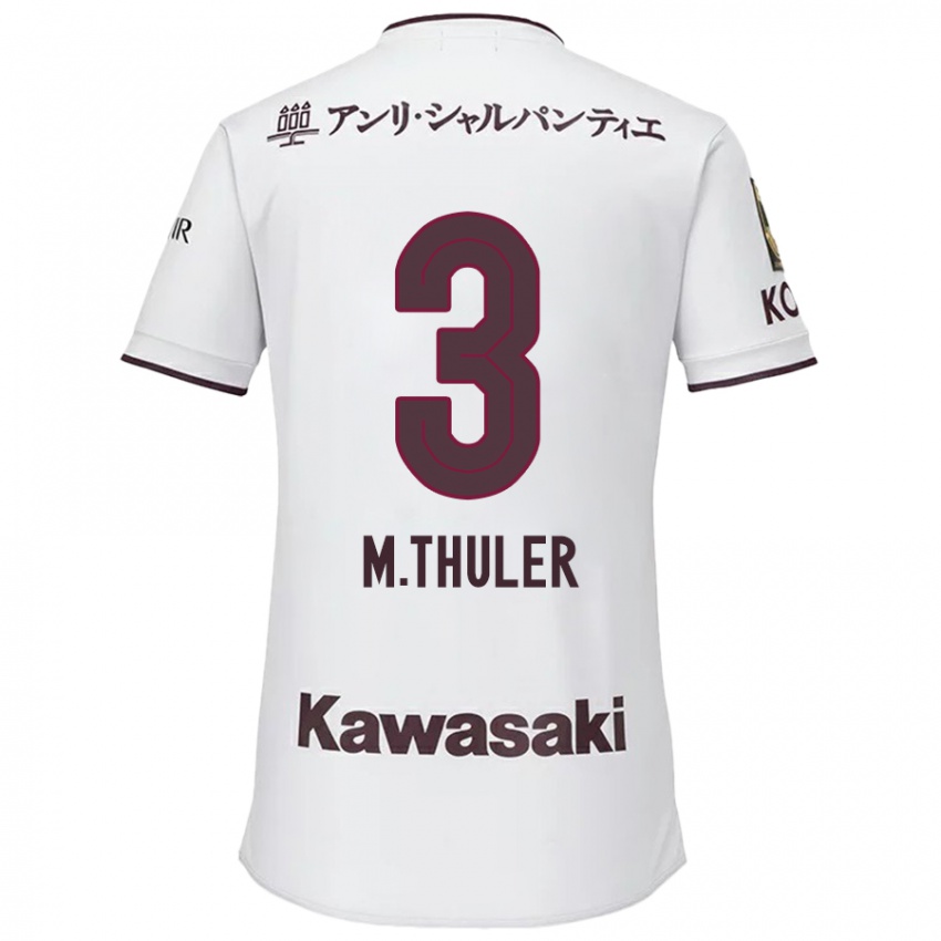 Criança Camisola Thuler #3 Branco Vermelho Alternativa 2024/25 Camisa