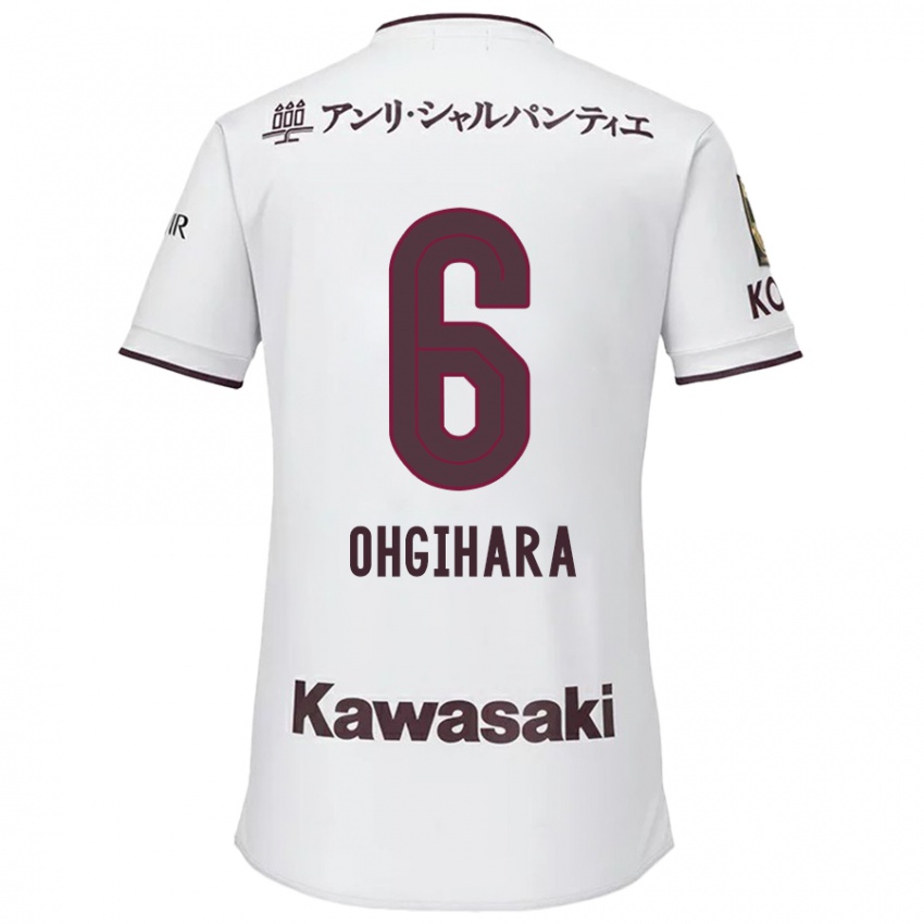 Criança Camisola Takahiro Ogihara #6 Branco Vermelho Alternativa 2024/25 Camisa