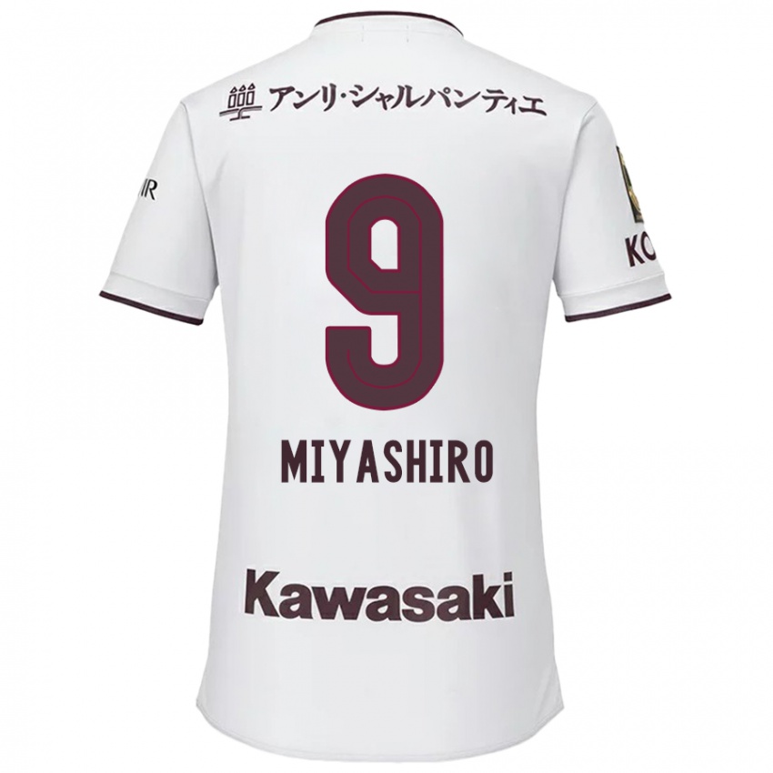 Criança Camisola Taisei Miyashiro #9 Branco Vermelho Alternativa 2024/25 Camisa