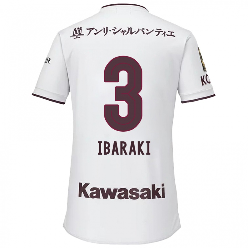 Criança Camisola Riku Ibaraki #3 Branco Vermelho Alternativa 2024/25 Camisa