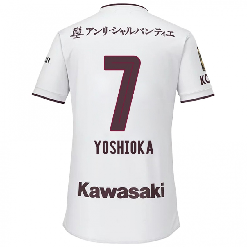 Criança Camisola Ran Yoshioka #7 Branco Vermelho Alternativa 2024/25 Camisa