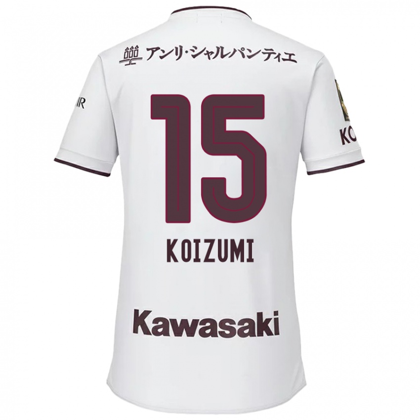 Criança Camisola Fuga Koizumi #15 Branco Vermelho Alternativa 2024/25 Camisa