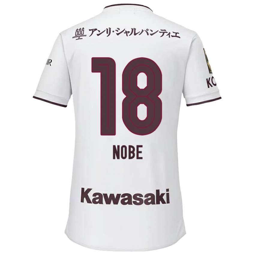 Criança Camisola Tomohiro Nobe #18 Branco Vermelho Alternativa 2024/25 Camisa