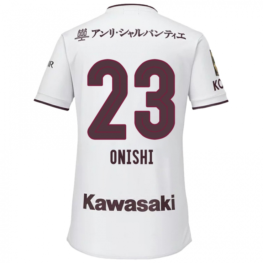 Criança Camisola Sota Onishi #23 Branco Vermelho Alternativa 2024/25 Camisa