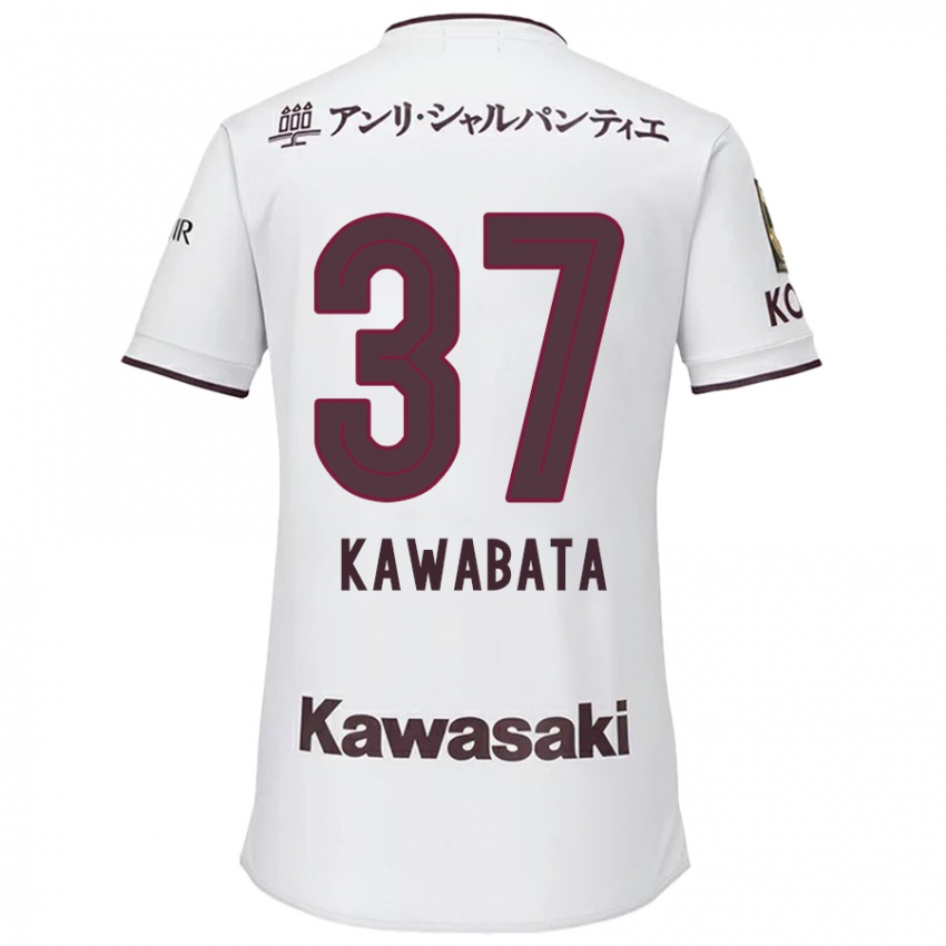 Criança Camisola Hyoei Kawabata #37 Branco Vermelho Alternativa 2024/25 Camisa