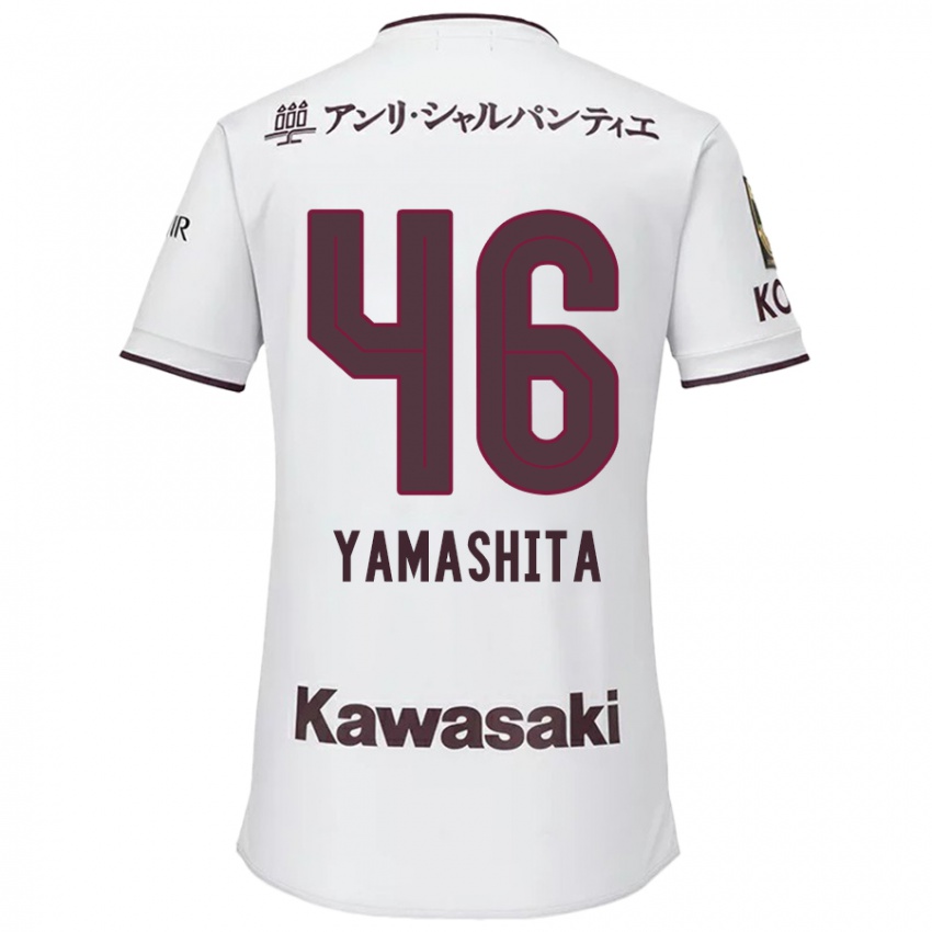 Criança Camisola Hiroto Yamashita #46 Branco Vermelho Alternativa 2024/25 Camisa