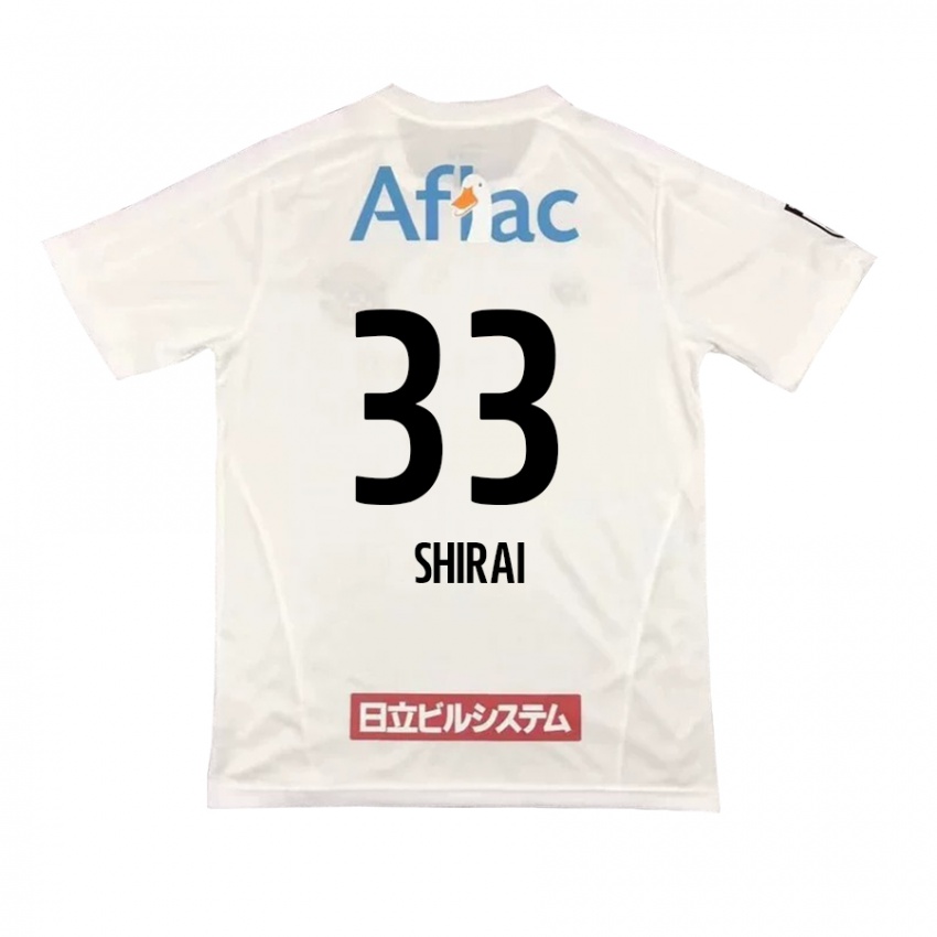 Criança Camisola Eiji Shirai #33 Branco Preto Alternativa 2024/25 Camisa