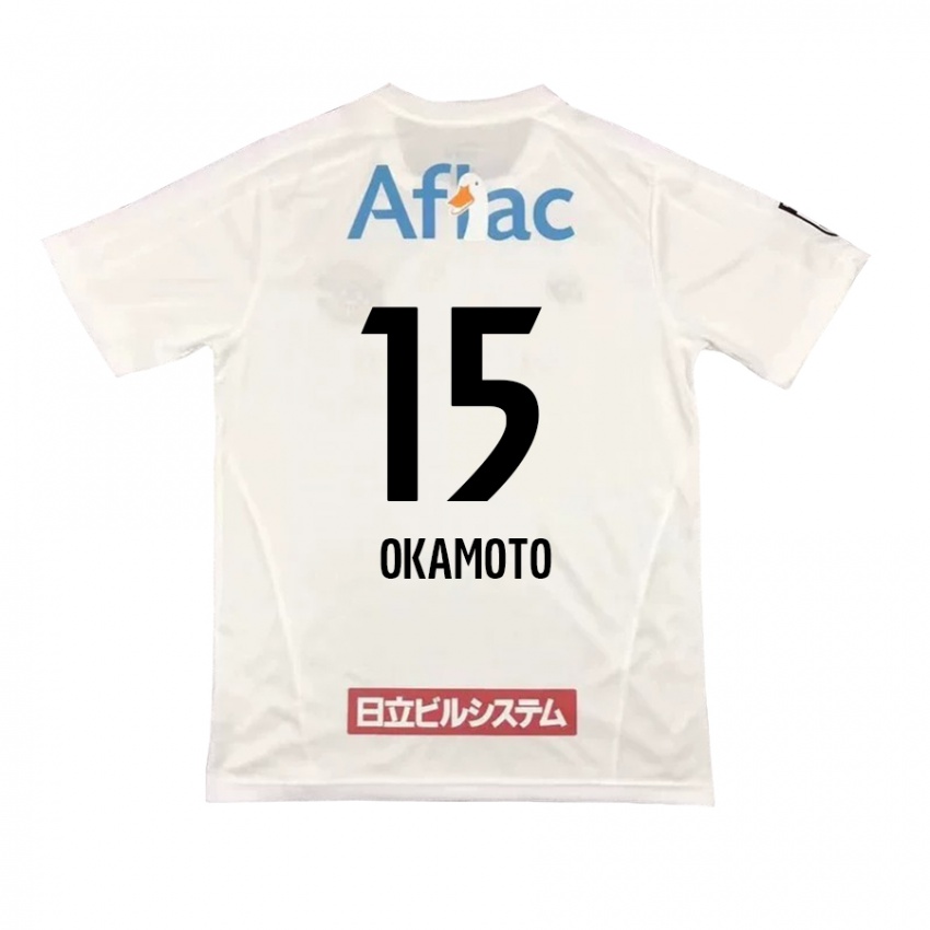 Criança Camisola Ryoji Okamoto #15 Branco Preto Alternativa 2024/25 Camisa