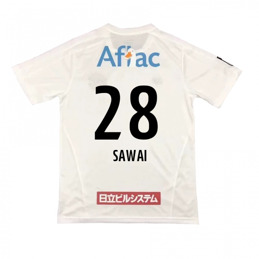 Criança Camisola Retsu Sawai #28 Branco Preto Alternativa 2024/25 Camisa